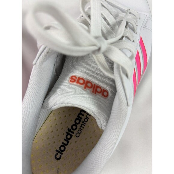 Adidas Grand Court 2.0 Sneakers White Lucid Pink Bright Red Size 8 Low Top - Picture 9 of 14